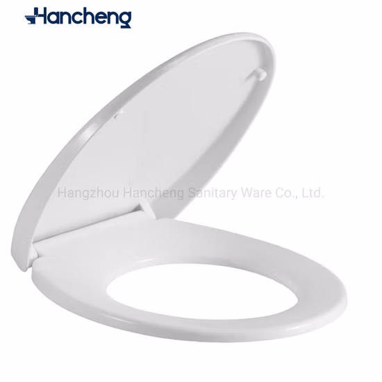 Assento sanitário macio e fechado Assento sanitário de liberação rápida, dobradiças ajustáveis, assento sanitário oval padrão
