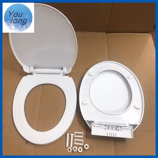 Assento de vaso sanitário para banheiro Assento de vaso sanitário de plástico com fechamento suave e dobradiça de liberação rápida para vasos sanitários
